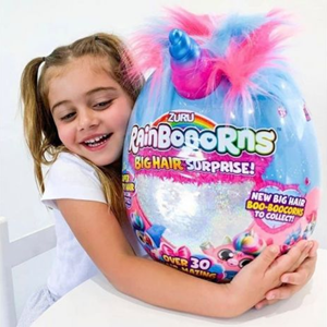 عروسک سورپرایزی رینبوکورنز RainBocoRns سری Big Hair Surprise با شاخ صورتی و بنفش-اسباب بازی